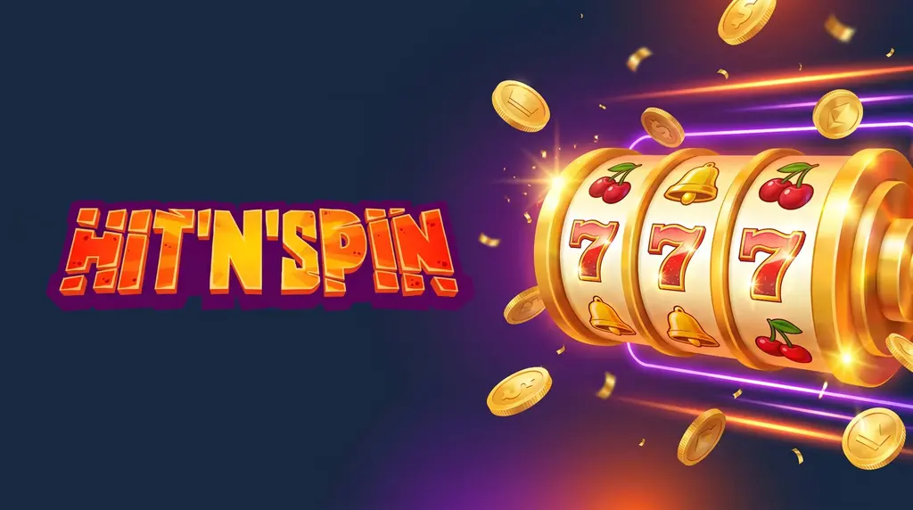 Spielautomat mit Walzen, Münzen und Markenlogo
